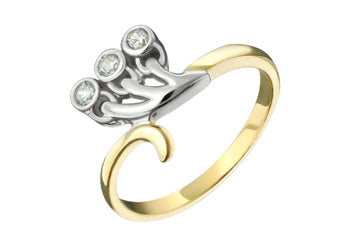Yellow & White Gold 3-Stone Diamond Ring Alain Raphael