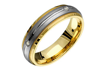 2/25 Carat 14kt Diamond Two-Tone Wedding Band