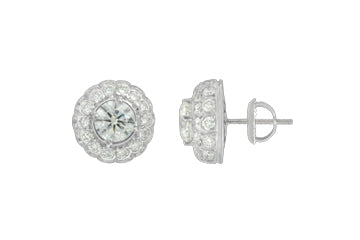 1 7/10 Carat White Gold 14kt Diamond Earrings