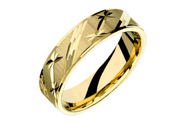 14kt Yellow Gold Engraved Wedding Band