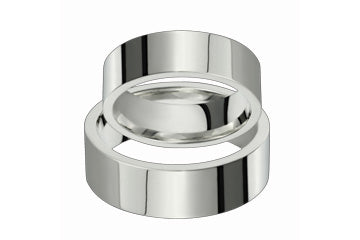 Flat Comfort Fit 7mm Ladies and Gents Platinum Band Set