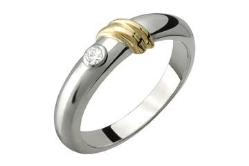 2/25 Carat Solitarie Two Tone Diamond Ring