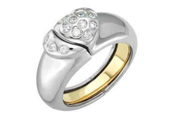 1/5 Carat Diamond 2 Piece Detachable Two Tone I LOVE U Ring