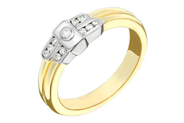 1/9 Carat Two-Tone 14kt Ring with Diamonds