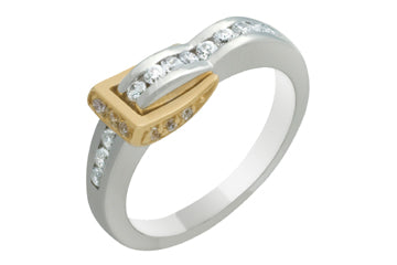 1/3 Carat Two-Tone Diamond Channel Set Ring