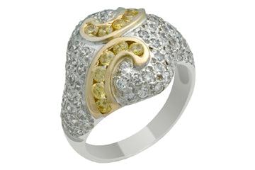 1 12/25 Carat 14kt Yellow and White Diamond Two-Tone Ring