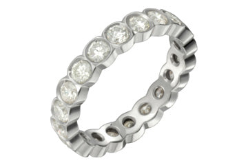 1 1/2 Carat White Gold Invisibly Set Diamond Eternity Ring