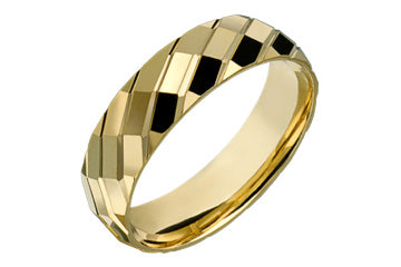 14kt Checkered Yellow Gold Wedding Band