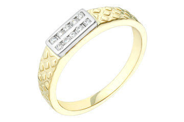1/10 Carat Carved Two-Tone Diamond Ring Alain Raphael