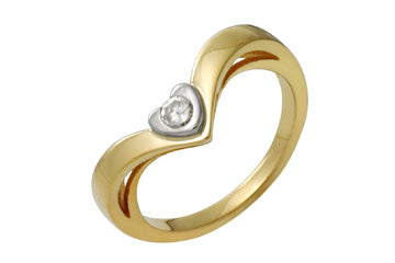 1/10 Carat Diamond Heart Shape 14K Two Tone Ring Alain Raphael