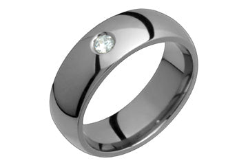 1/10 Carat Domed Titanium Ring with Diamond Alain Raphael