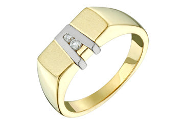 1/10 Carat Men's Two-Tone 14K Diamond Ring Alain Raphael