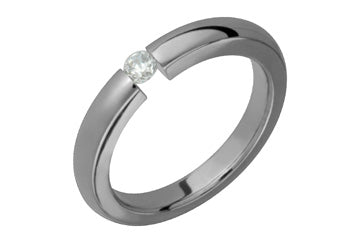 1/10 Carat Tension Set Diamond Titanium Ring Alain Raphael