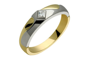 1/10 Carat Two-Tone Princess Cut Diamond Ring Alain Raphael
