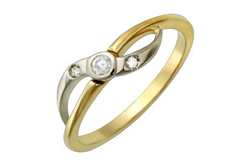 1/11 Carat Diamond Two Tone Ring Alain Raphael