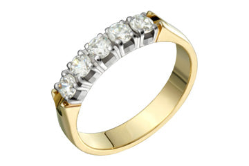 1/2 Carat 5-Stone Diamond Semi-Eternity Ring Alain Raphael