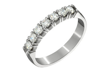1/2 Carat White Gold Diamond Semi-Eternity Ring Alain Raphael