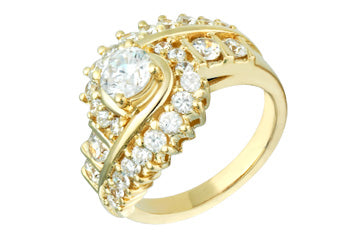 1 3/5 Carat Yellow Gold 14k Diamond Ring Alain Raphael