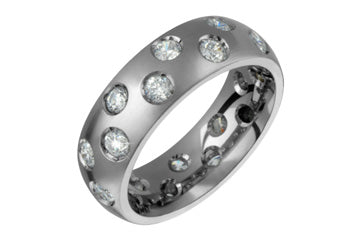 1 4/10 Carat Scattered Diamond Eternity Titanium Ring Alain Raphael