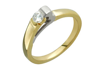 1/5 Carat Diamond 14K Two Tone Gold Ring Alain Raphael