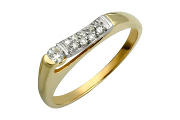 1/6 Carat Diamond 14K Yellow and White Gold Ring Alain Raphael