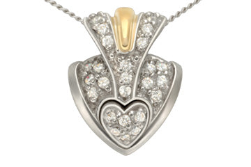 11/25 Carat Medieval Two Tone Diamond Pendant With Chain Alain Raphael