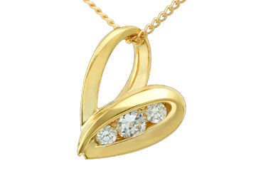 11/50 Carat Slanted Heart Diamond Pendant With Chain Alain Raphael