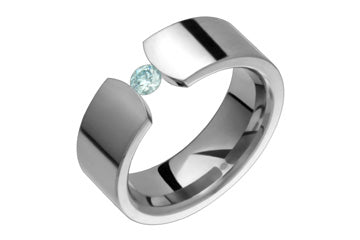 13/100 Carat Ice Blue Diamond Tension Set Titanium Ring Alain Raphael