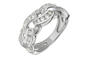 14/25 Carat White Gold Intertwined Diamond Ring Alain Raphael