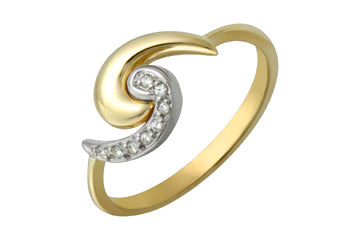 14K Yellow Gold Swirl Diamond Ring Alain Raphael