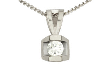14kt White Gold Diamond Solitaire Pendant Alain Raphael