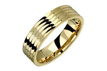 14kt Yellow Gold Grooved Wedding Band Alain Raphael