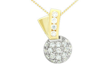 18/25 Carat Two Tone Diamond Pendant with Chain Alain Raphael
