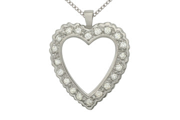 2/5 Carat Chic White Gold Diamond Heart Pendant With Chain Alain Raphael