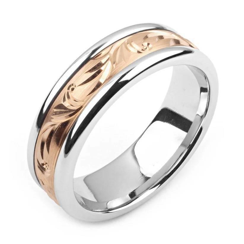 Cobalt Wedding 8mm Band With a Yellow Gold Inlay