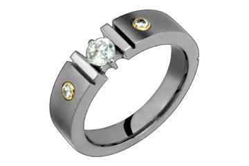 3/10 Carat Diamond Tension Set Titanium Ring Alain Raphael