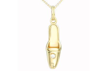 3/100 Carat Yellow Gold 14kt Diamond Slipper Pendant Alain Raphael