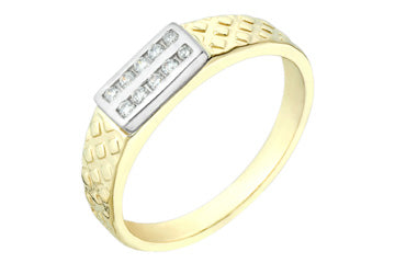 3/20 Carat Diamond Two-Tone Carved Ring Alain Raphael