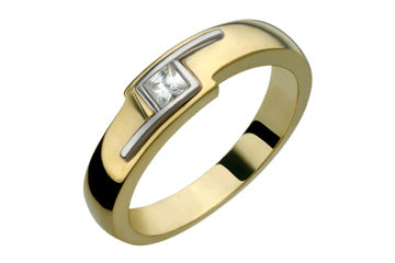 3/20 Carat Princess Cut Diamond Two-Tone Ring Alain Raphael