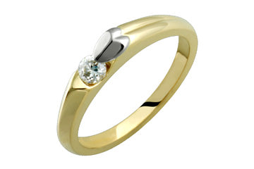 3/20 Carat Solitaire Diamond Two Tone Ring Alain Raphael