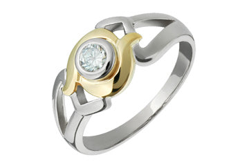 3/20 Carat Yellow & White Gold Diamond Ring Alain Raphael