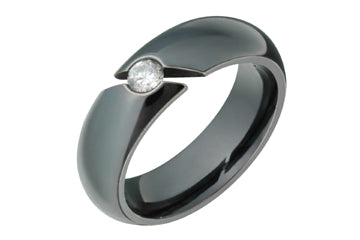 3/25 Carat Diamond Tension Set Black Titanium Ring Alain Raphael