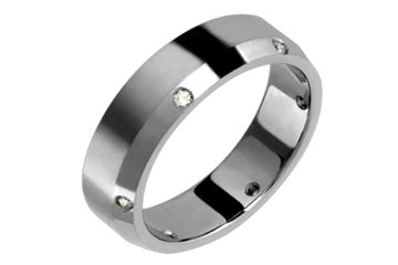 3/25 Carat Flat Style Diamond Titanium Ring Alain Raphael