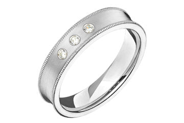 3/50 Carat White Gold 14kt Concaved Diamond Wedding Band Alain Raphael