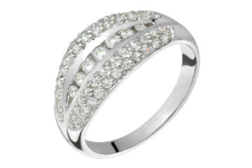 31/50 Carat White Gold 5-Row Diamond Ring Alain Raphael
