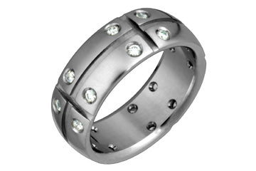 4/10 Carat Diamond Engraved Matrix Titanium Ring Alain Raphael