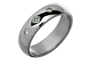 4/25 Carat Princess Cut Diamond Trio Titanium Ring Alain Raphael