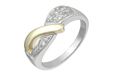 4/25 Carat Yellow & White Gold Diamond Interlace Ring Alain Raphael