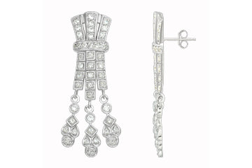 49/50 Carat White Gold Dangling Diamond Earrings Alain Raphael