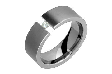 7/100 Carat Diamond Tension Set Titanium Ring Alain Raphael